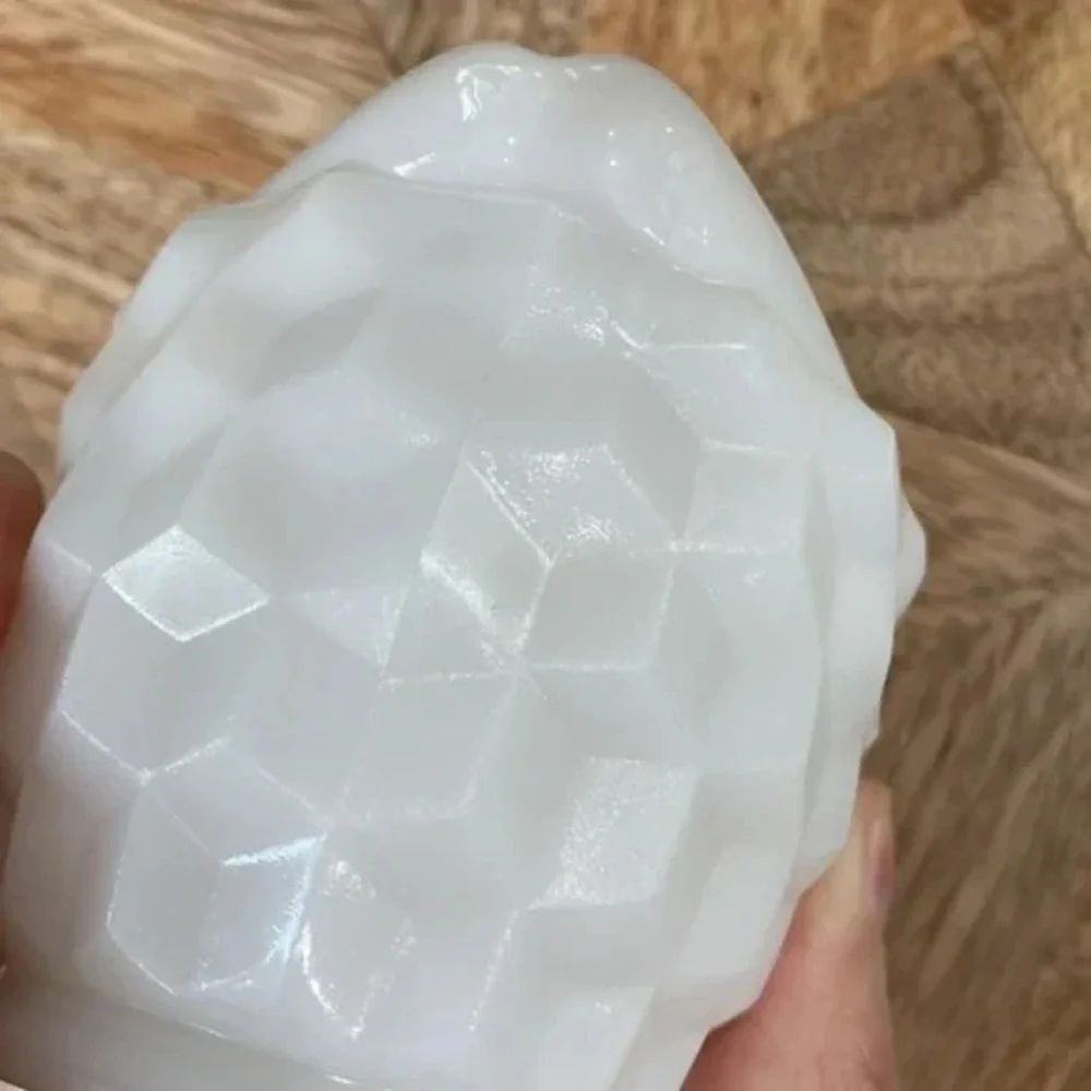Cube Milk Glass Creamer Vintage